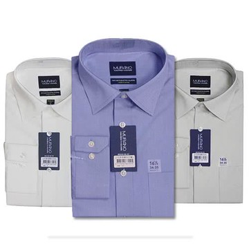 【MURANO】美式舒適有感商務長袖襯杉 牛仔藍 / 灰 / 白