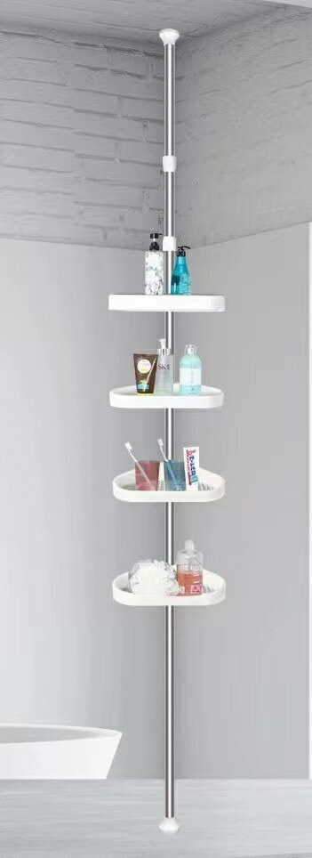 【免打孔伸縮】轉角置物架 浴室置物架 牆角收納架 衛生間置物架 廚房置物架 頂天立地 可調節 多功能收納 衛浴廚房適用