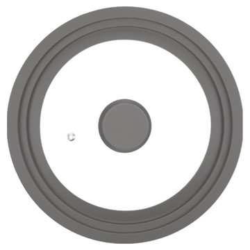 SHCJ 生活采家 矽膠圈玻璃鍋蓋 多尺寸通用 FDA合格 灰色  1個  26cm