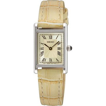 SEIKO 精工 CS系列 優雅方形皮帶錶-女錶(SWR095P1)18.9mm-SK008