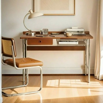 實木書桌復古小戶型輕奢家用書房工作臺簡約日式電腦桌辦公學習桌