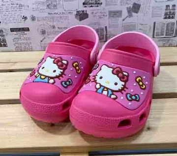 【震撼精品百貨】Hello Kitty 凱蒂貓 台灣製Hello kitty正版兒童布希鞋-桃蝴蝶結(15 20號)#19272 震撼日式精品百貨