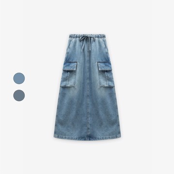 50% Fifty Percent｜工裝牛仔綁帶迷地長裙｜02562161004