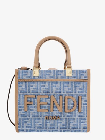 Ff denim and leather handbag - FENDI - gender_Woman