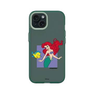 iPhone 15 Clear 憂墨綠 - 迪士尼-公主系列 Disney Princess - 公主專屬系列-小美人魚 愛麗兒