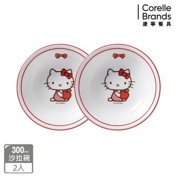 (全新IP授權) 【康寧餐具 CORELLE】Hello Kitty 沙拉碗300ml 兩件組-B02