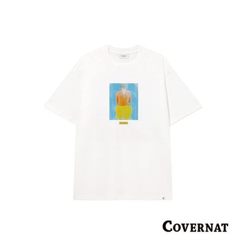 [COVERNAT]25SS 韓版寬鬆大學t 短袖圓領打底衫 男女同款 夏季休閒百搭T恤 YOSIGO聯名系列（白色）