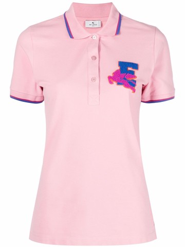 ETRO - short-sleeve polo top - women - Cotton/Spandex/Elastane/Wool/Acrylic/Polyester - 46 - Pink