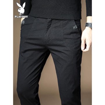 花花公子休閑褲男士2026年冬季新款潮流修身小腳褲輕奢長褲子男款