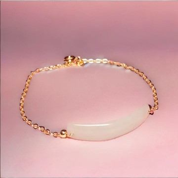 【願‧無事】冰種翡翠無事牌手鍊14K包金 | 天然緬甸A貨翡 | 送禮