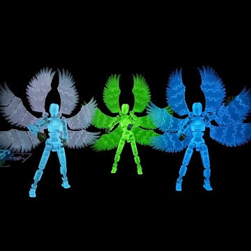 【台灣發貨】跨境倖運人偶13關節可動3D打印第五代新款Dummy假人玩偶DIY全身解壓神器擺件 可動拚裝模型玩具天使變形