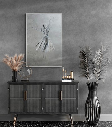 大型抽象 Balerina 帆布牆油畫客廳 Ar 圖片