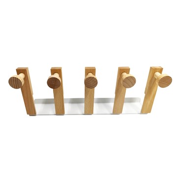 SHIMOYAMA 北歐風5勾式門後萬用掛鉤  北歐風 原木色  1組