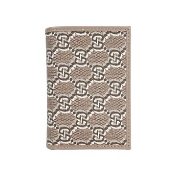 GUCCI GG Shadow 塗層帆布釦式二折短夾(奶茶色)