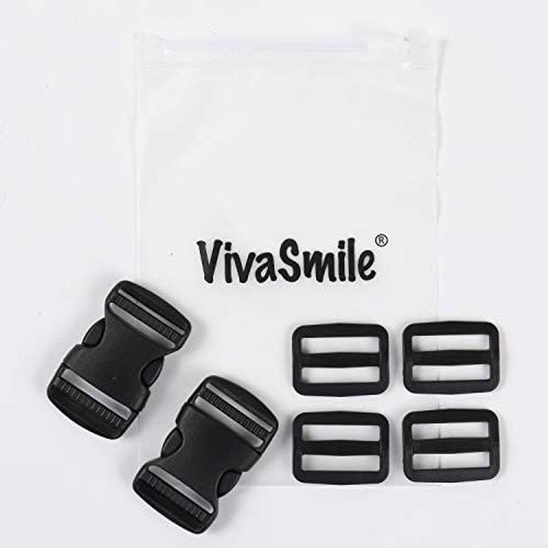 VivaSmile 2個入 サイドリリース プラスチックバックル (38mm 両引)