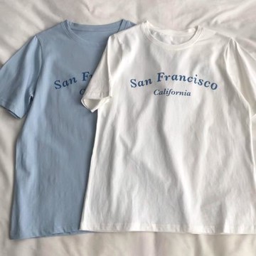 韓系復古字母印花短袖T恤女夏設計感純棉半袖體恤寬松港味上衣ins