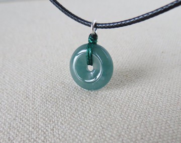 【金剛結】本命年【平安如意】冰藍水雪花棉翡翠韓國蠟線項鍊SE14