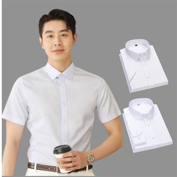 【米蘭精品】現貨+預購 男長袖襯衫高級商務襯衫白襯衫西裝外套男上衣-面試翻領薄款白衫男女裝74lb35