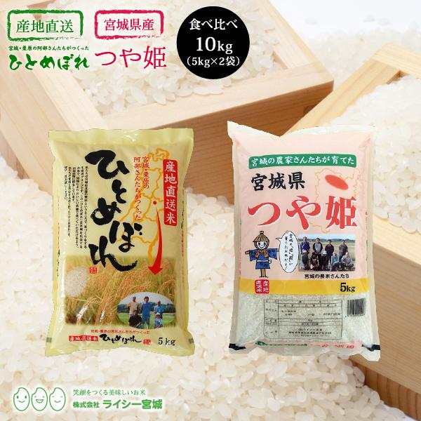 新米 米 2品目食べ比べ 米 5kg×2袋 お米 10kg 令和5年産 宮城県産 白米 送料無料 精白米 ひとめぼれ つや姫 各5kg×1袋