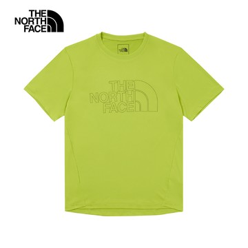 【官網特降】The North Face北面男款UPF綠色吸濕排汗防曬舒適透氣休閒短袖T恤｜87VZPIZ
