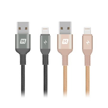 MOMAX Elite Link 30cm Lightning三重編織數據傳輸充電線 - 黑 (DL12)