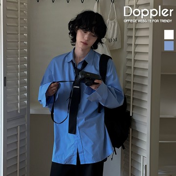長袖襯衫 韓系質感學院風寬鬆翻領襯衫【TJ80421】現貨＋預購 Doppler