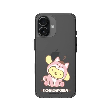 iPhone 17 Clear (相機按鈕) 酷墨灰 - 三麗鷗-布丁狗30週年 PomPomPurin (30th Anniversary) - 柴犬變裝