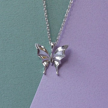 蝴蝶系列--簡約摺紙立體蝴蝶項鍊