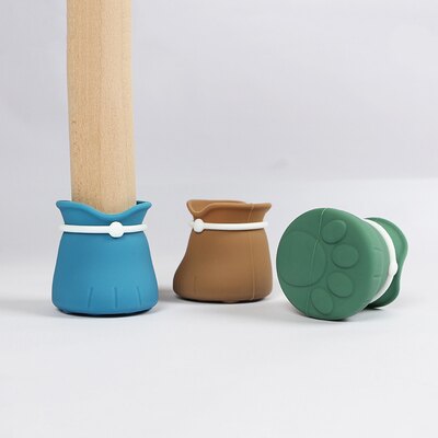 防刮防噪音矽膠桌腳套 卡通椅腳套 桌腳墊 靜音餐椅凳子防滑保護套 加厚貓爪腿墊 桌椅腳墊 貼耐磨矽膠椅子腳套 防滑軟腳墊 桌腳套