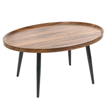 FAmILyLIFE 生活 木冶山居 Carmel橢圓茶几 80cm WO-024-WA 胡桃木 80 x 55 x 38cm 5.4kg  1個