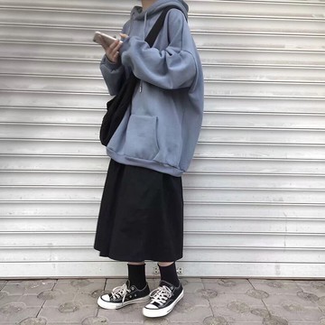 秋冬季學生休閑運動套裝女韓版寬松衛衣減齡半身裙網紅時尚兩件套