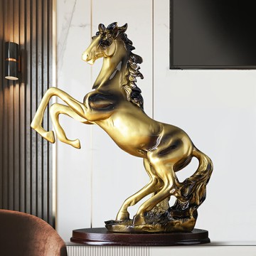 創意酒柜裝飾品擺件電視柜馬到成功中式工藝品辦公室招財開業禮品