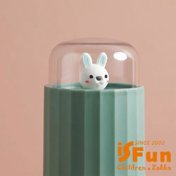 【iSFun】動物收納 旅行外出牙膏牙刷漱口杯架/淺綠小兔