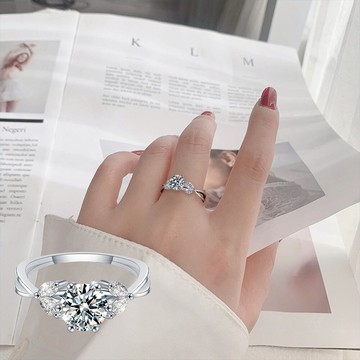 戒指 指環 銀戒 鑽戒 女戒指 純銀戒指 花戒指 造型戒指 鑽石戒指 求婚戒指 婚戒 莫桑石戒指 送女生 送閨蜜 136