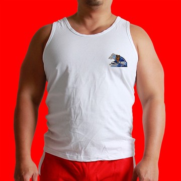 背心-布章-藍白拖衝浪小熊(白)