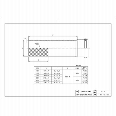 下水道関連製品＞下水道継手＞ビニ内副管／マンホール継手 上流用ゴム