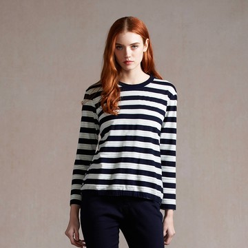 INDIGO藍白條圓領上衣