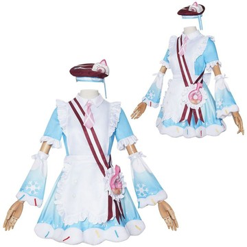 統編發票/免運 初音未來2026冬季雪Cosplay女僕裙二次元角色扮演服現貨 表演服 角色服 漫展服 萬聖節 動漫服裝