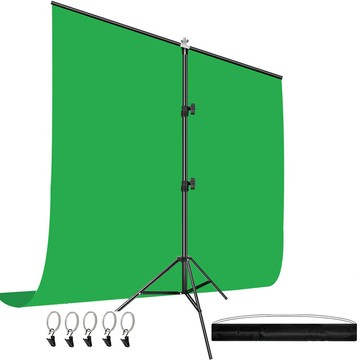 Bisang Chroma Key 背景布幕 + 支架全套組  1套  緊急綠幕背景布螢幕 + 支架全套
