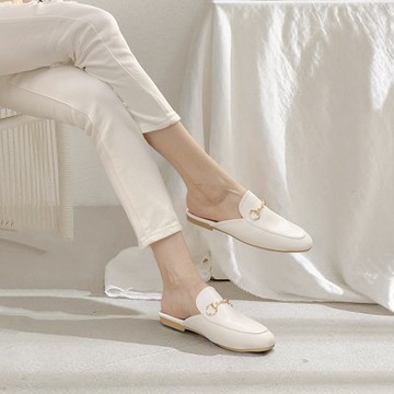 低調金屬圓扣穆勒鞋 1PE81