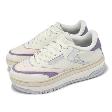 Reebok 休閒鞋 Club C Extra 女鞋 米白 紫 厚底 增高 100201427
