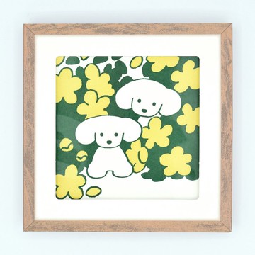 Natsumi Teraoka 鉛字藝術畫 (花卉・綠色)