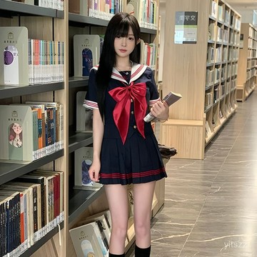 【臺灣有貨】【桑莓果】櫻之森jk套裝水手服原創正版紺色中間服學院風百褶裙