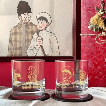 【客製化禮物】情侣人像雕刻威士忌杯套裝 週年 結婚禮物送伴侶