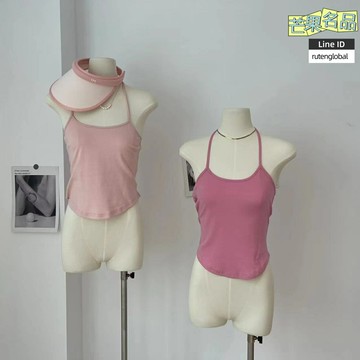 【純欲撩人】掛脖吊帶 細螺紋吊帶 針織吊帶 打底吊帶 修身顯瘦 細螺紋針織 掛脖設計 夏季內搭外穿 辣妹穿搭