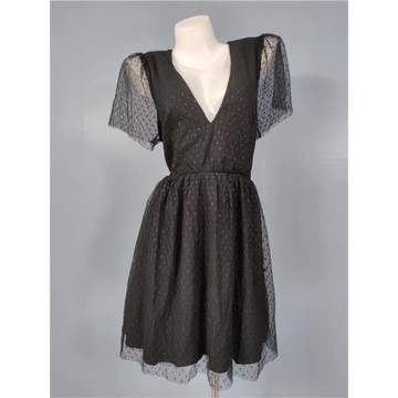 外貿單 LU家春季新款時尚氣質唯美網紗淑女小個子波點大擺連衣裙