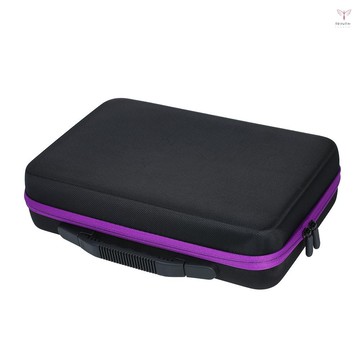 Eva 60 槽精油架可容納 15ML 瓶防震殼密集泡沫用於繪畫工具美甲水鑽小零件瓶存儲手提箱容器帶拉鍊