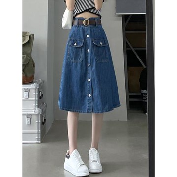 顯瘦牛仔半身裙女款2025年夏季新款薄款小眾a字減齡優雅中長款裙