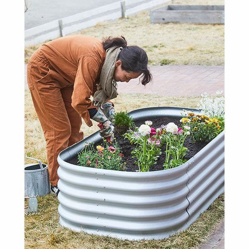 ちょっと大きめ❗️ レイズドベッド スチールプランター 2組 ちょっと大きめ❗️ レイズドベッド スチールプランター 2組