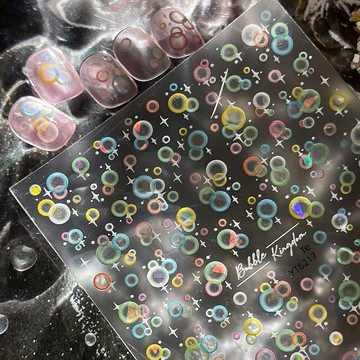 ❰現貨❱YITU蟻圖 美甲 泡泡 貝殻光彩虹泡泡美甲貼紙簡約多彩絢麗甜美裝飾貼紙YT6217 美甲貼紙